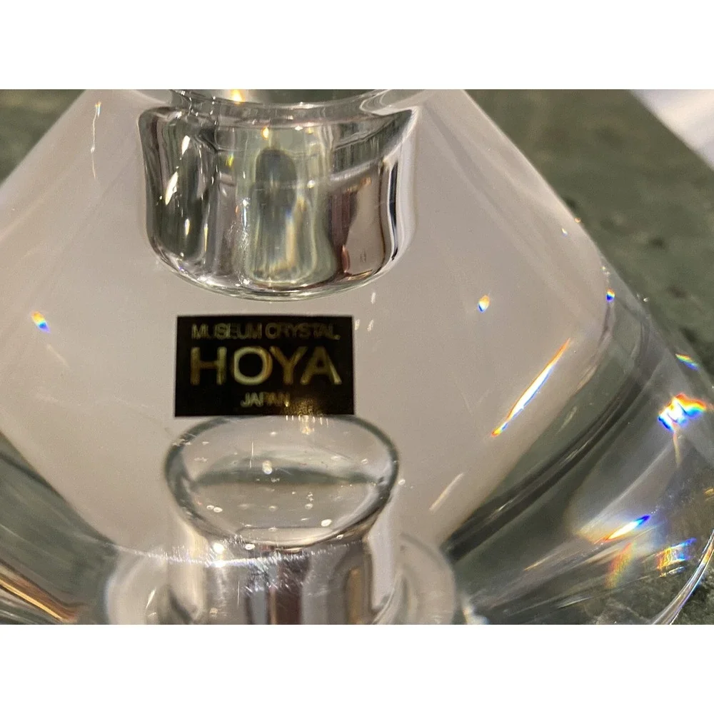 Vintage Hoya Heavy Museum Crystal Votive Candle Holder Set of 2
